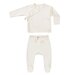 Quincy Mae Wrap Top + Footed Pant Set - Ivory