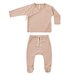 Quincy Mae Wrap Top + Footed Pant Set - Blush