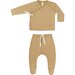 Quincy Mae Wrap Top + Footed Pant Set - Honey