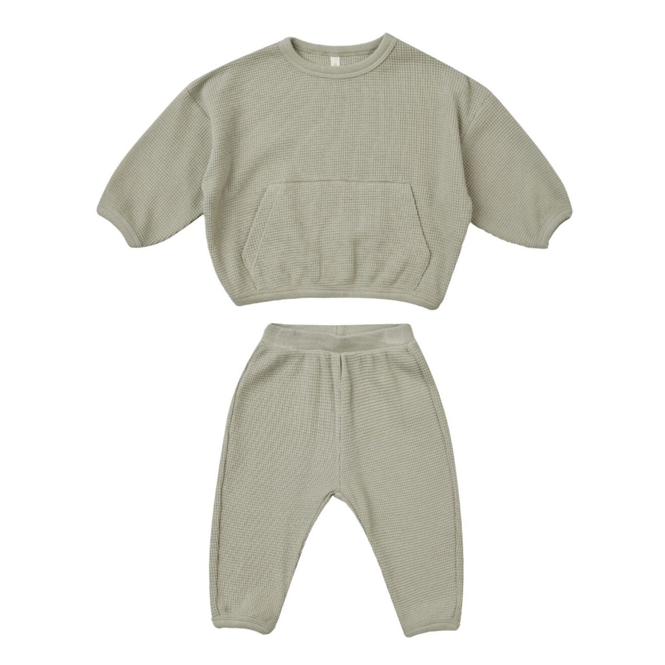 Quincy Mae Waffle Top + Pant Slouch Set - Sage Quincy Mae Waffle Top + Pant Slouch Set - Sage
