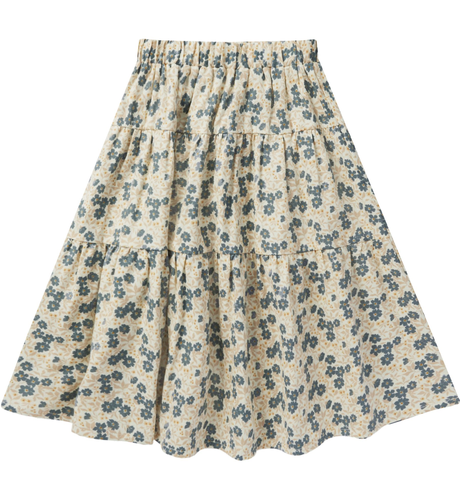 Rylee + Cru Tiered Midi Skirt - Blue Ditsy