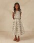 Rylee + Cru Tiered Midi Skirt - Blue Ditsy