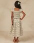 Rylee + Cru Tiered Midi Skirt - Blue Ditsy