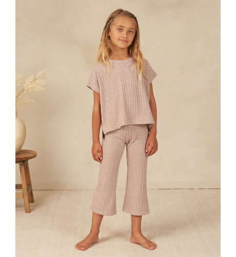 Rylee + Cru Cozy Rib Knit Set - Heathered Mauve