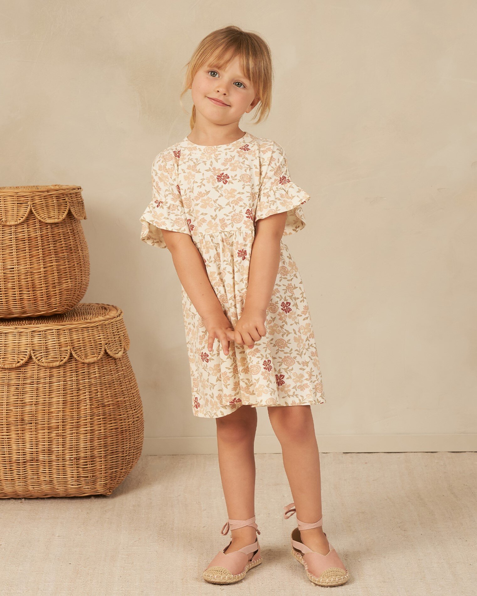 Rylee and Cru Babydoll Dress - Pink Floral Rylee and Cru Babydoll Dress - Pink Floral