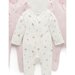 Purebaby 4 Pk L/S Zip Growsuit - Vanilla Blossom