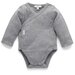Purebaby Essentials Pointelle L/S Wrap Bodysuit - Smoke Melange