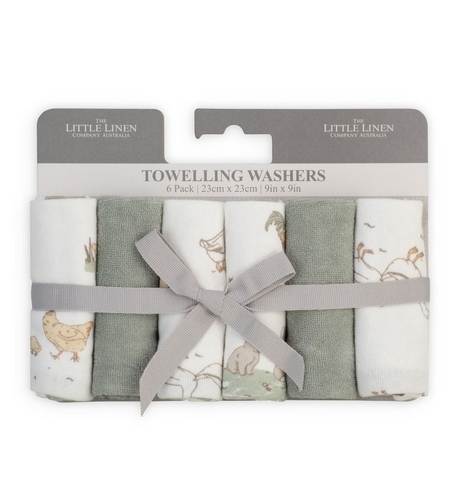 TLLC Towelling Washer 6pk - Farmyard Lamb