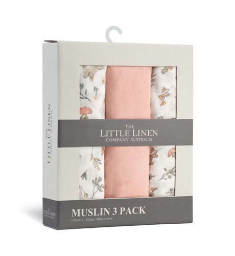 TLLC Muslin 3pk Wraps - Harvest Bunny