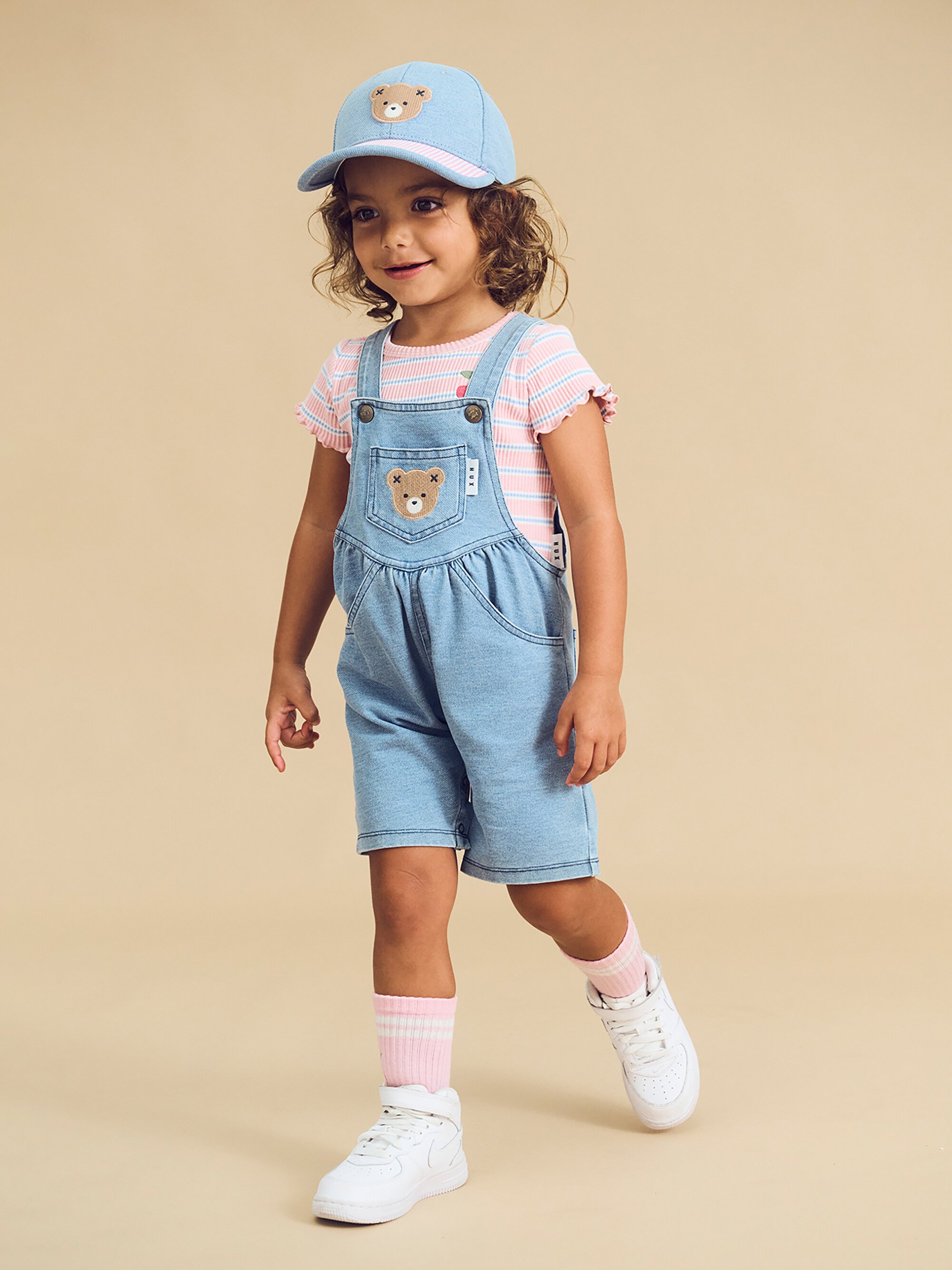 Huxbaby Overall Dress Cotton Huxbaby Huxbear Knit Denim Short