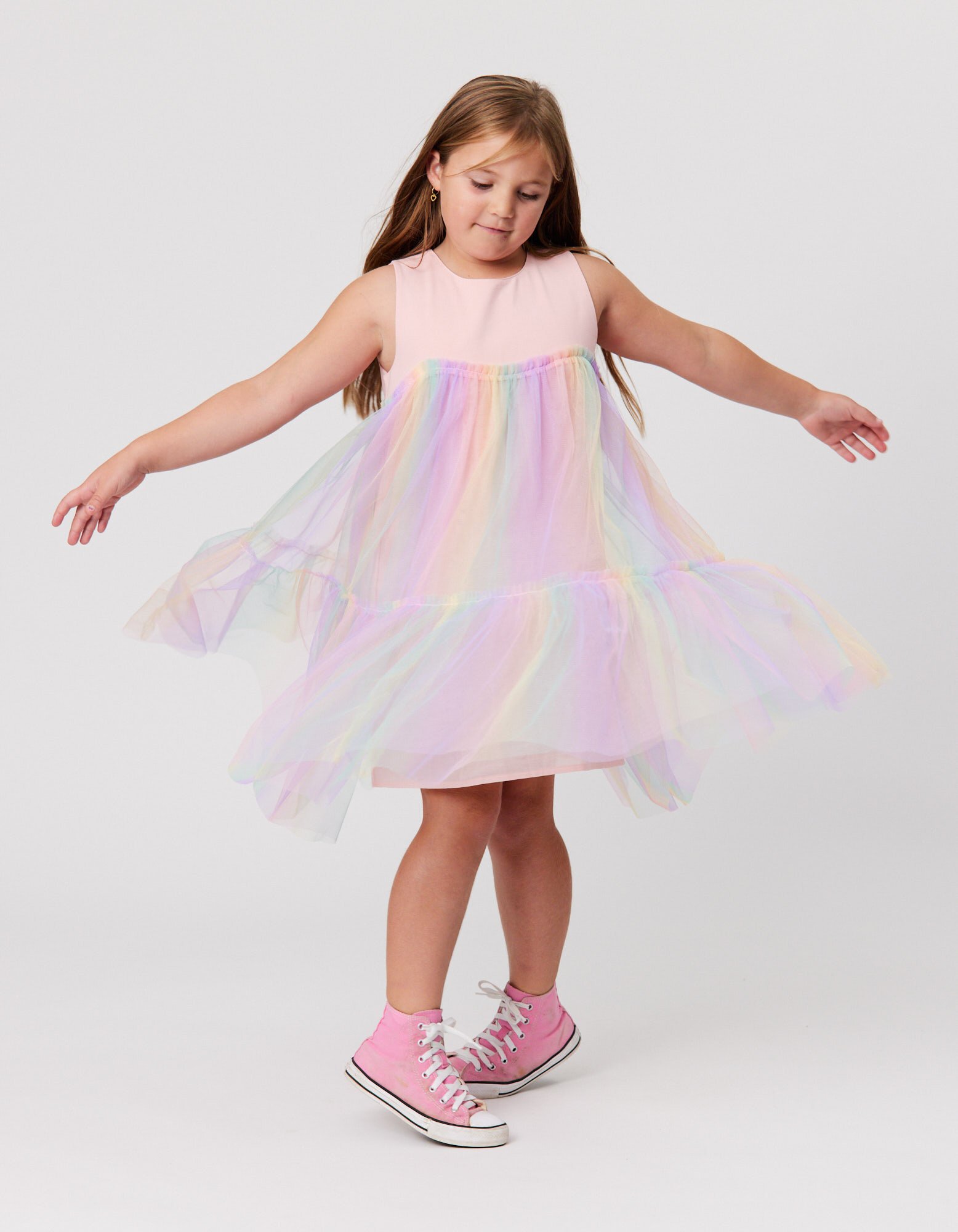 strapless open back dress Adult Rainbow Scales Dragons Super Twirler Dress with Pockets main image 1
