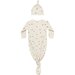 Quincy Mae Knotted Baby Gown + Hat Set - Mushrooms