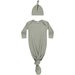 Quincy Mae Knotted Baby Gown + Hat Set - Basil
