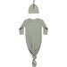 Quincy Mae Knotted Baby Gown + Hat Set - Basil
