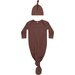 Quincy Mae Knotted Baby Gown + Hat Set - Plum