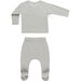 Quincy Mae Wrap Top + Footed Pant Set - Blue Micro Stripe