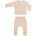 Quincy Mae Wrap Top + Footed Pant Set - Shell
