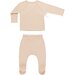 Quincy Mae Wrap Top + Footed Pant Set - Shell