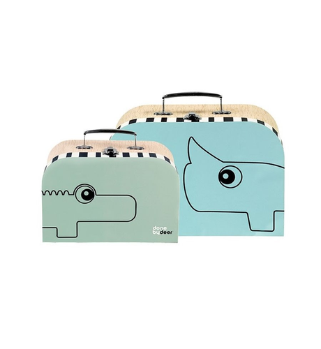 Done by Deer Suitcase Set Blue/Green