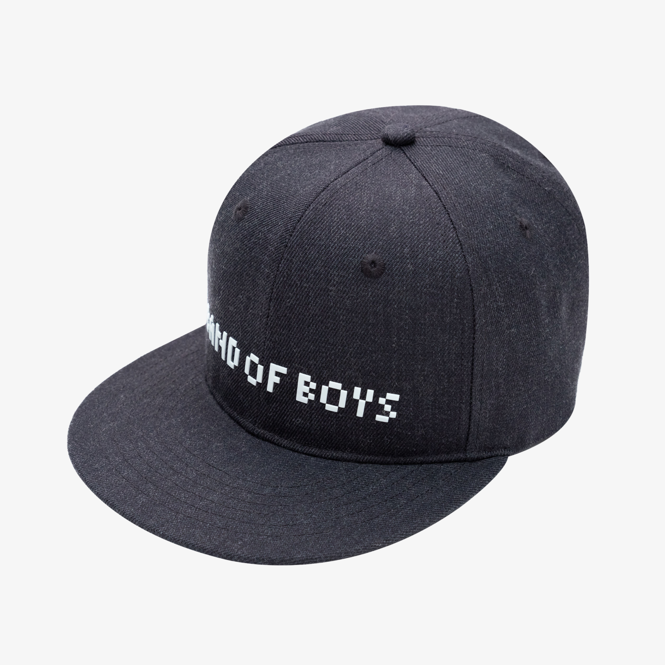 Band of Boys Charcoal BOB Pixelated Flat Peak Cap CLOTHING-HATS