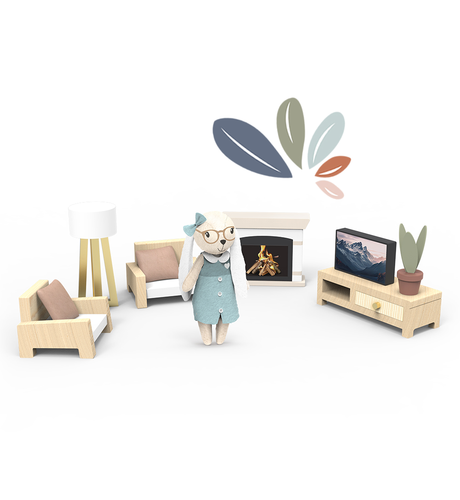 Speedy Monkey Doll House Living Room + 1 Character