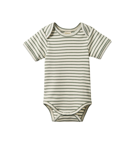 Nature Baby Short Sleeve Bodysuit - Nettle Sailor Stripe
