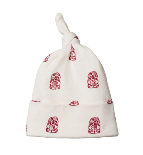 Nature Baby Cotton Knotted Beanie - Tiki Print