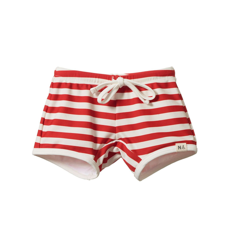 Nature Baby Splash Shorts- Red Sea Stripe