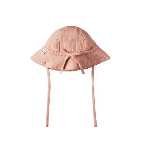 Nature Baby Crinkle Muslin Sunhat - Rose Dust Crinkle