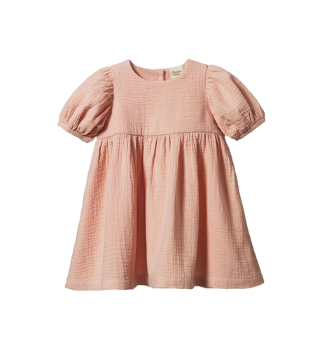 Nature Baby Albertine Dress - Rose Dust Crinkle