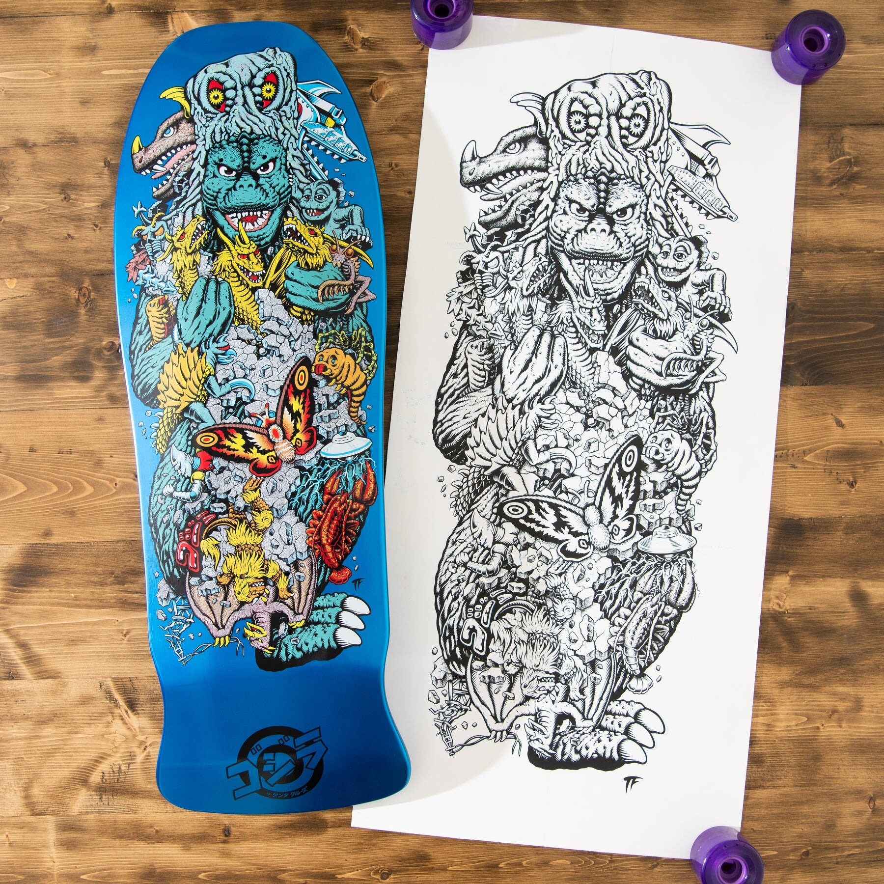 【SANTA CRUZ×GOZILLA】 KAIJU RSKP 10.125！ Santa Cruz Godzilla Kaiju Roskopp Skate Deck (10.125in x 30.2in