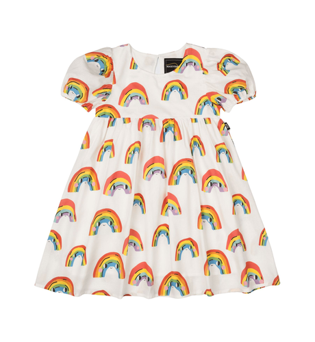 Rock Your Kid Over The Rainbow Puff Sleeve Dress