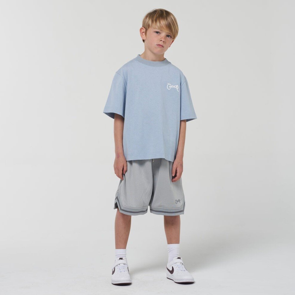 Crate Kids B Ball Mesh Shorts Grey CLOTHING-BOY-Boys Shorts