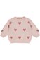 Quincy Mae Heart Knit Sweater - Bubblegum