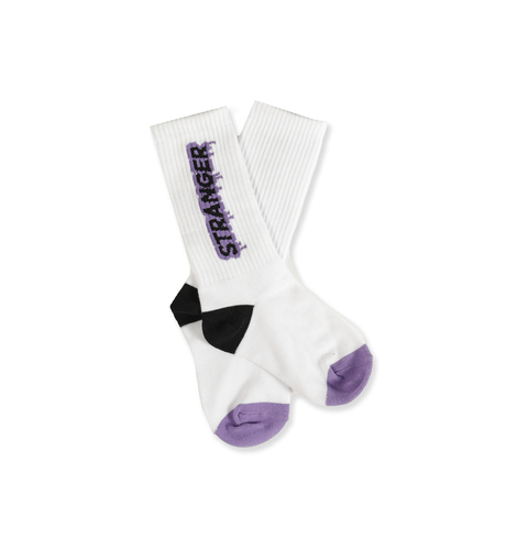 Hello Stranger Socks - White/Purple