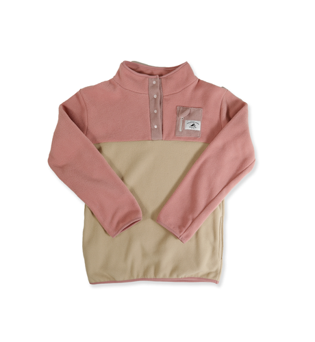 Hello Stranger Girls Adventure Fleece - Dusty Pink/Beige
