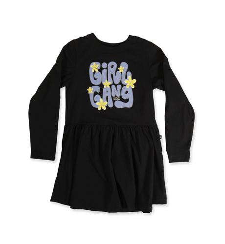 Hello Stranger Girls L/S Monday Dress - Black
