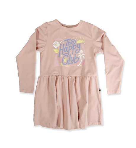 Hello Stranger Girls L/S Monday Dress - Dusty Pink