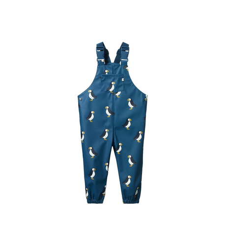 Nature Baby Splash Overalls - Puffin Teal Print