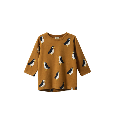 Nature Baby L/S River Tee - Puffin Toffee Print