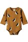 Nature Baby Stretch Jersey L/S Bodysuit - Puffin Toffee Print