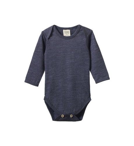 Nature Baby Mer Ess L/S Bodysuit - Mulberry Marl