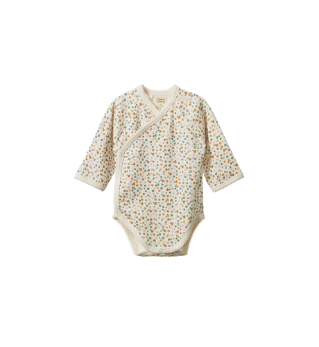 Nature Baby L/S Kimono Bodysuit - Pollyanna Print