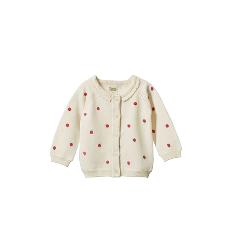 Nature Baby Piper Cardigan - Raspberry Print