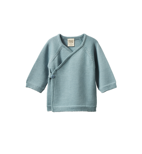 Nature Baby Merino Knit Kimono Jacket - Powder Blue