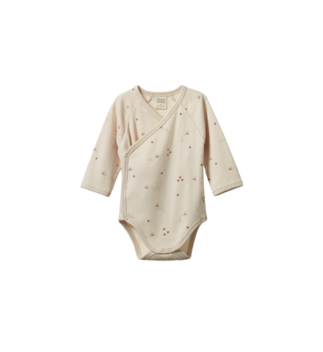 Nature Baby L/S Kimono Bodysuit - Bumble Bee Print