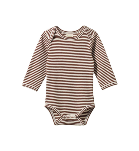 Nature Baby L/S Bodysuit - Pinecone Stripe