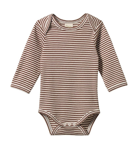 Nature Baby L/S Bodysuit - Pinecone Stripe