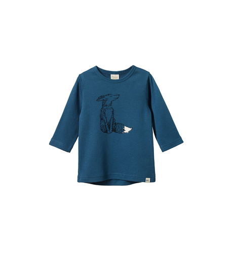 Nature Baby L/S River Tee - Foxy Teal Print