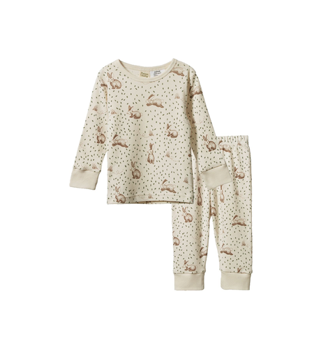 Nature Baby 2Pc L/S Pyjamas - Rabbitty Print